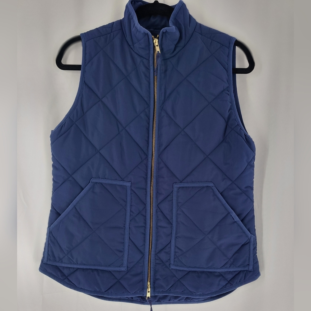 J.crew Quilted Blue Vest Sz S